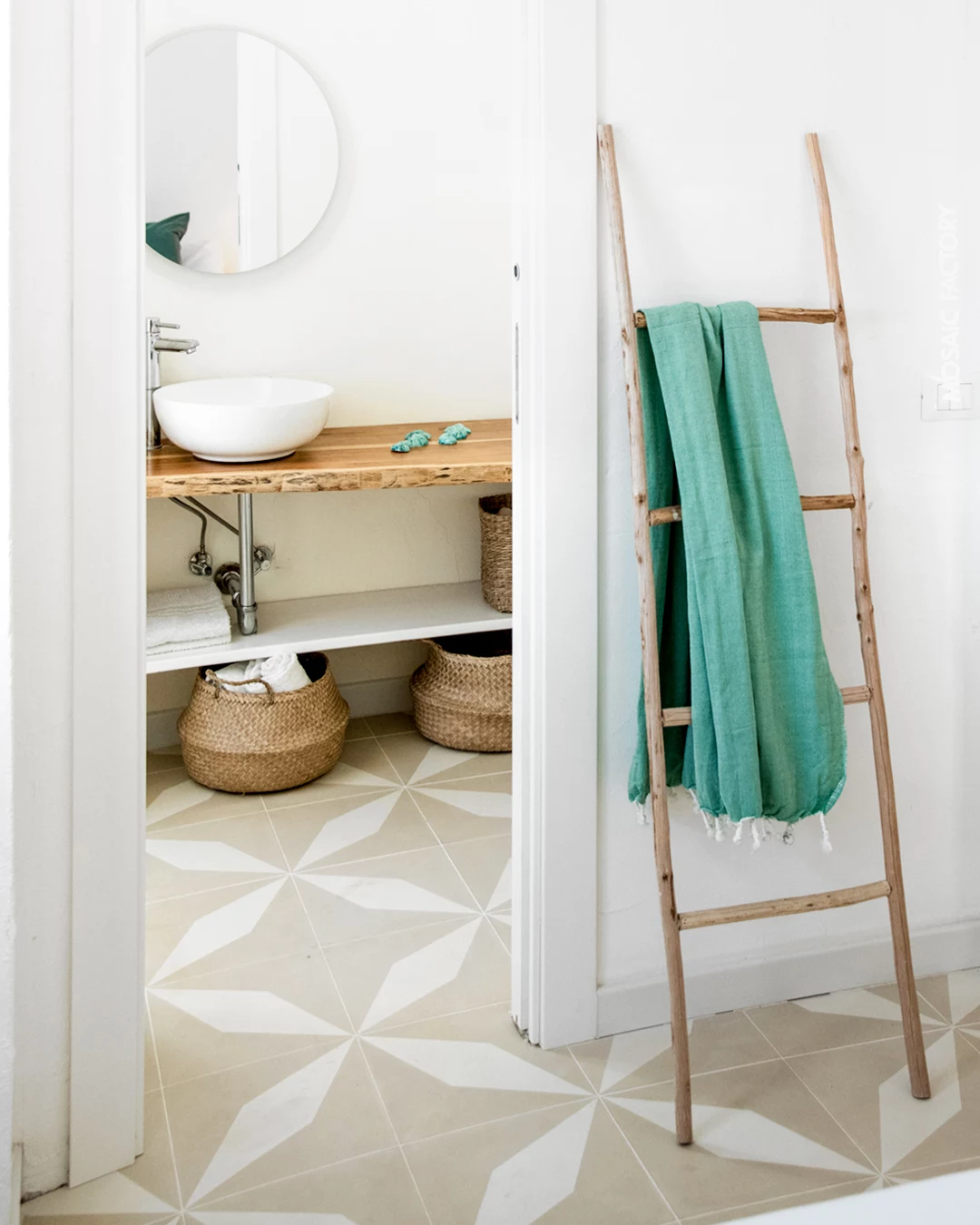 Bathroom cement tiles for designer projects